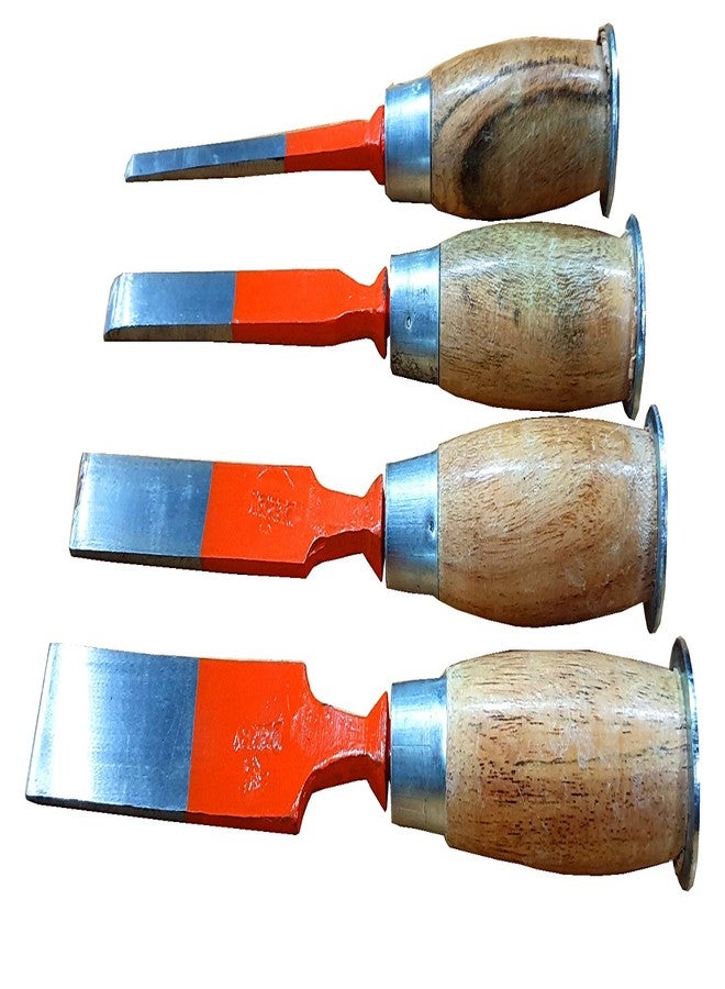 Epraiser Sturdy Wooden Detachable Handle Chisel Set of 4 pcs (6mm, 12mm, 18mm, 22mm) for Chiseling Out Wood. - Image 2